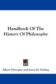 Cover of Handbook of the history of philosophy by Schwegler, Albert