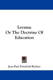 Front cover of Levana by Jean Paul Friedrich Richter