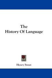 Front cover of The history of language by Henry Sweet