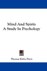Front cover of Mind And Spirit by Thomas Kirby Davis