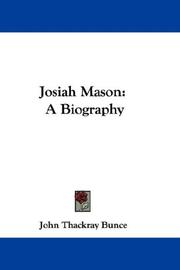 Cover of Josiah Mason by John Thackray Bunce