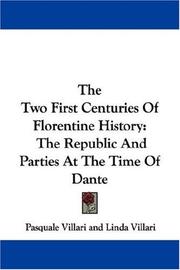 Cover of The two first centuries of Florentine history by Pasquale Villari