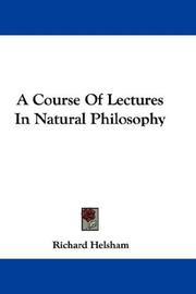 Front cover of A course of lectures in natural philosophy by Richard Helsham