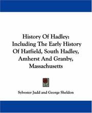 Front cover of History Of Hadley by Sylvester Judd
