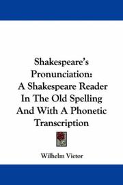 Front cover of Shakespeare's Pronunciation by Wilhelm Vietor