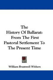 Front cover of The history of Ballarat by William Bramwell Withers