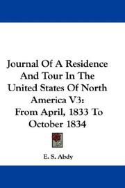 Front cover of Journal of a residence and tour in the United States of North America by Edward Strutt Abdy