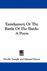 Front cover of Tannhauser; Or The Battle Of The Bards by Neville Temple