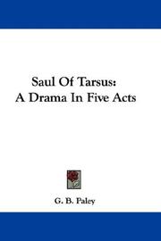 Front cover of Saul Of Tarsus by G. B. Paley