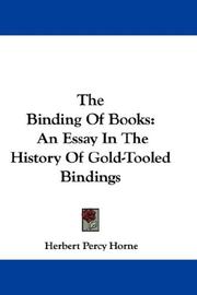 Front cover of The binding of books by Herbert Percy Horne
