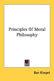 Front cover of Principles of moral philosophy by Ben Kimpel