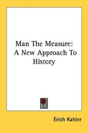 Cover of Man the measure by Erich Kahler