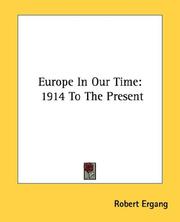 Front cover of Europe in our time by Robert Ergang