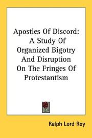 Cover of Apostles of discord by Ralph Lord Roy
