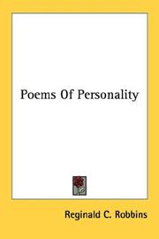 Front cover of Poems of personality by Reginald C. Robbins