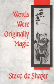 Front cover of Words were originally magic by Steve De Shazer