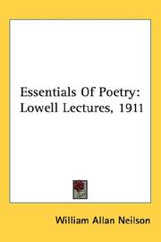Cover of Essentials of poetry by Neilson, William Allan