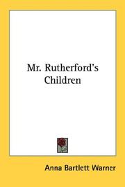 Cover of Mr. Rutherford's Children by Anna Bartlett Warner