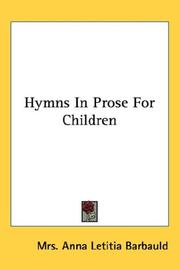 Cover of Hymns In Prose For Children by Anna Laetitia Barbauld
