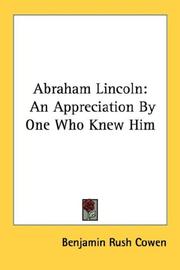 Cover of Abraham Lincoln by Benjamin Rush Cowen