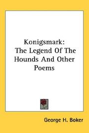 Cover of Konigsmark by George H. Boker