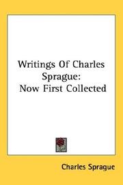 Front cover of Writings of Charles Sprague by Charles Sprague