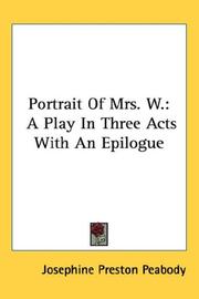 Front cover of Portrait of Mrs. W by Josephine Preston Peabody