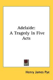Cover of Adelaide by Henry James Pye