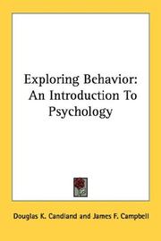 Cover of Exploring behavior by Douglas K. Candland