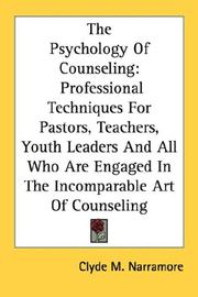Cover of The psychology of counseling by Clyde M. Narramore