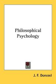 Front cover of Philosophical psychology by J. F. Donceel