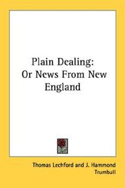 Cover of Plain dealing by Thomas Lechford