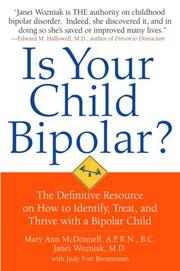 Front cover of Is your child bipolar? by Mary Ann McDonnell