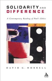 Cover of Solidarity and Difference by David G. Horrell