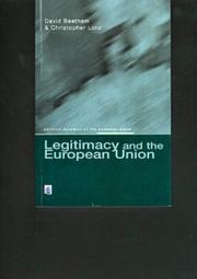 Front cover of Legitimacy and the Eu (Political Dynamics of the European Union) by David Beetham