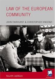 Cover of Law of the European Community by John Fairhurst