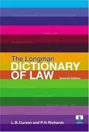 Front cover of Longman dictionary of law by Curzon, L. B.
