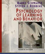 Cover of Psychology of learning and behavior by Barry Schwartz