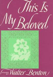 Cover of This Is My Beloved by Walter Benton
