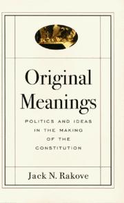 Cover of Original Meanings by Jack N. Rakove
