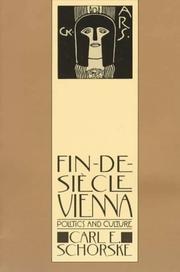 Cover of Fin-de-siècle Vienna by Carl E. Schorske