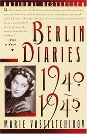Front cover of Berlin diaries, 1940-1945 by Marie Vassiltchikov