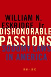 Cover of Dishonorable passions by William N. Eskridge