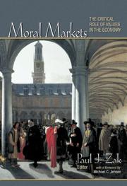 Front cover of Moral markets by Paul J. Zak
