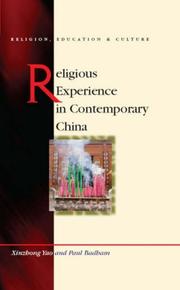 Front cover of Religious experience in contemporary China by Xinzhong Yao