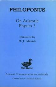 Front cover of On Aristotle "Physics 3" (Ancient Commentators on Aristotle Series) by John Philoponus