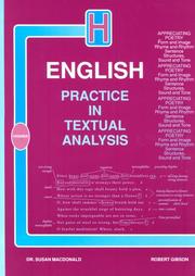 Front cover of Practice in Textual Analysis Higher English (Practice in) by Susan Macdonald