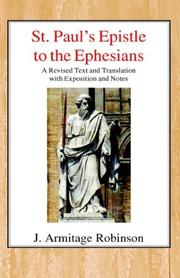 Front cover of St. Paul's Epistle to the Ephesians by Joseph Armitage Robinson