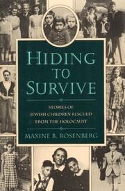 Cover of Hiding to Survive by Maxine B. Rosenberg