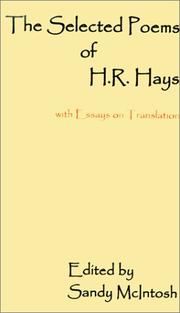 Front cover of The Selected Poems of H.R. Hays by Sandy McIntosh